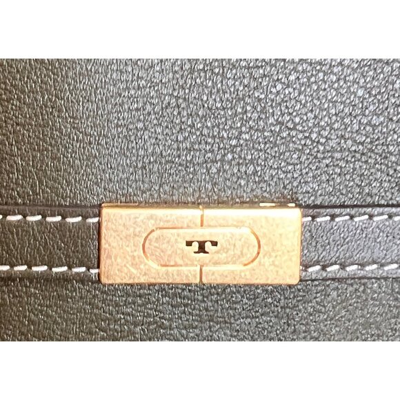 Stunning! Tory Burch Petite Lee Radziwill Olive Leather & Suede Crossbody/Shoul - Picture 7 of 14